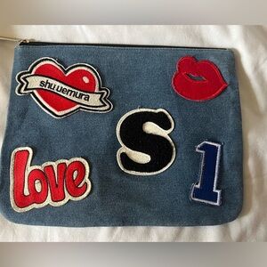 Shu Uemura Denim Patch Clutch